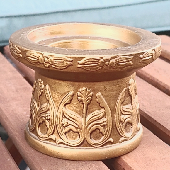 Vintage Gold Ceramic Candle Holder